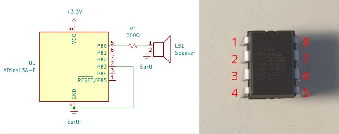 attiny13a schematic single IC
