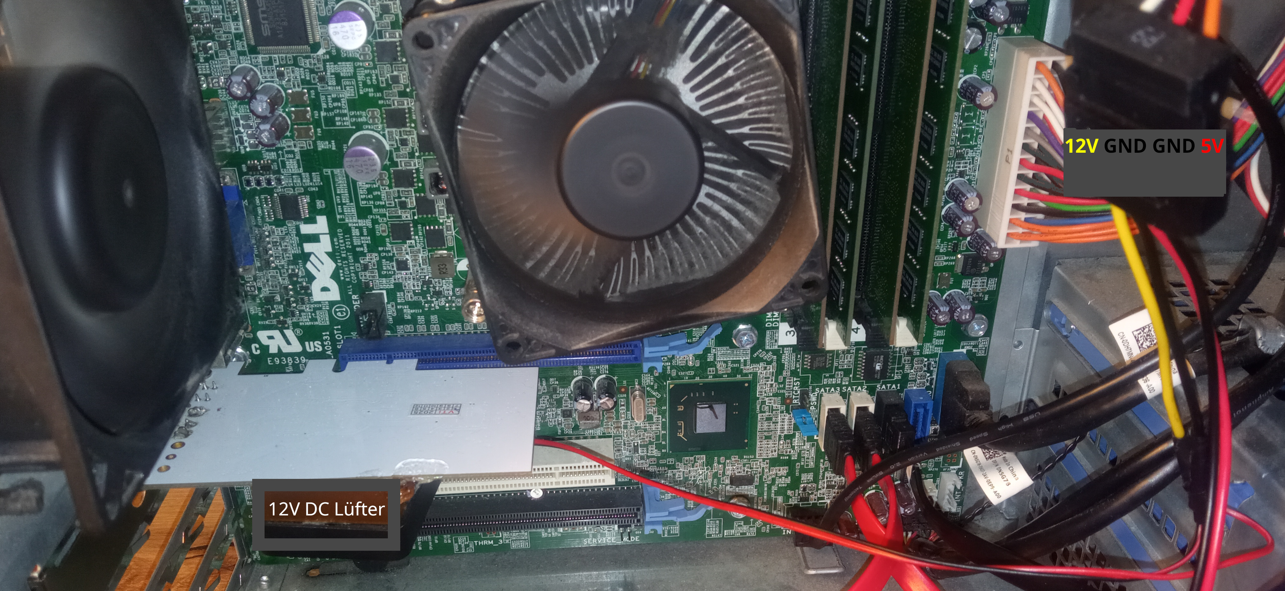 CX Card fan draws 12V from exposed 12V MOLEX