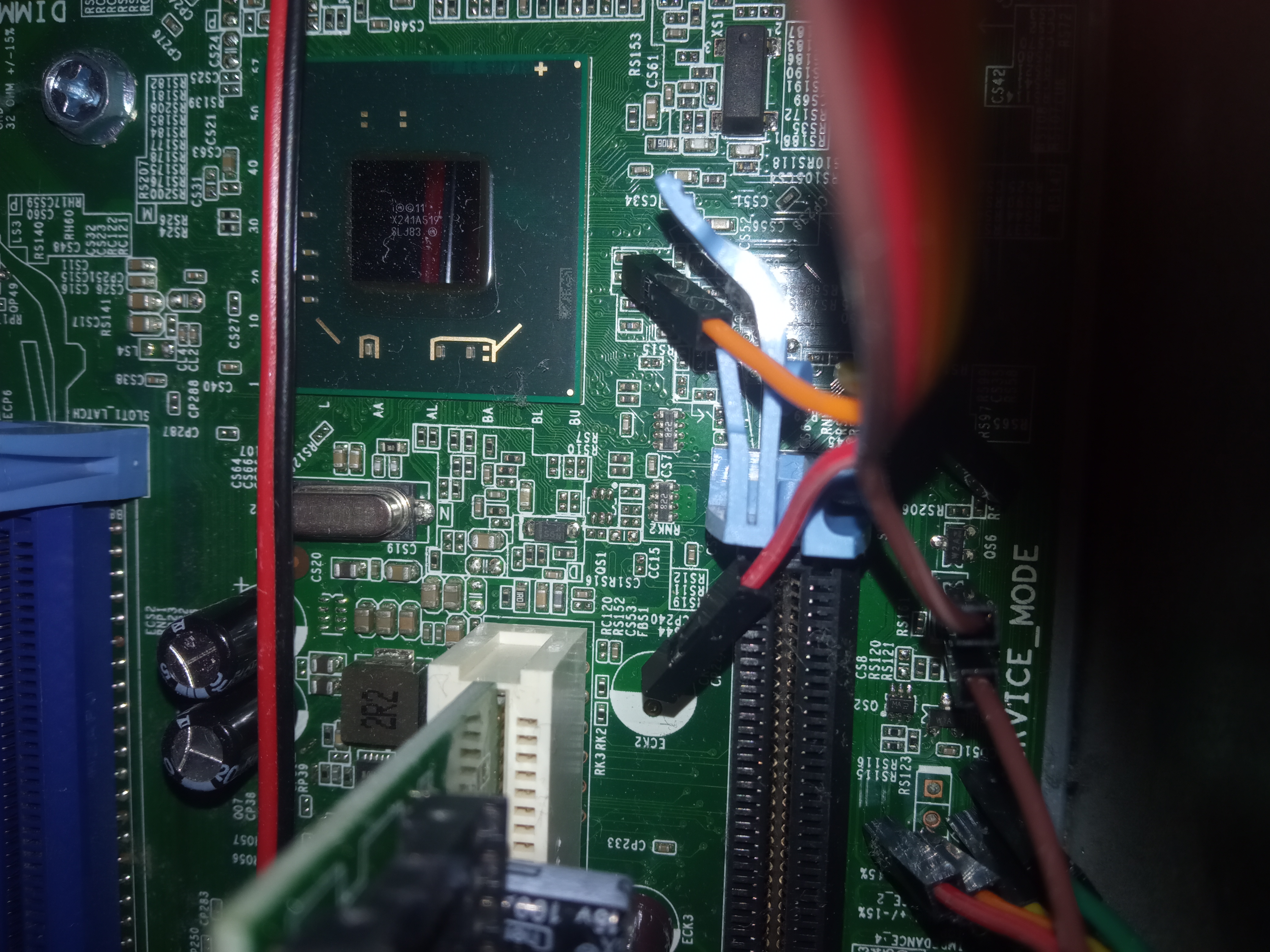 Jumper to short the SERVICE MODE pins found below the RAM