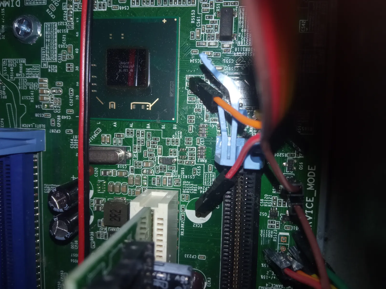 Jumper to short the SERVICE MODE pins found below the RAM