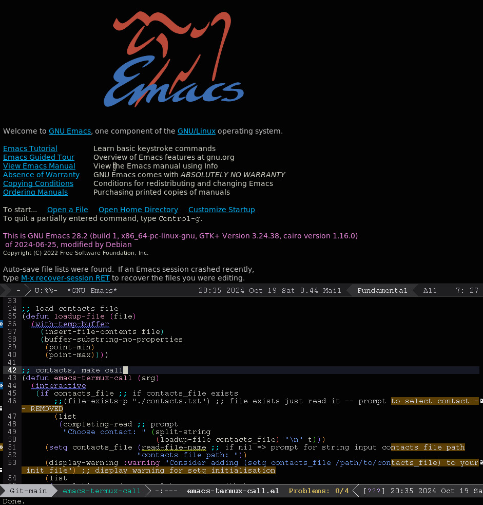 View of my Emacs Editor