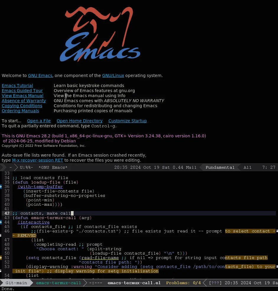 View of my Emacs Editor